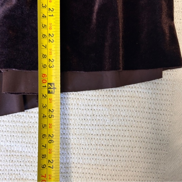 Grace Elements Skirt Women’s Size 10 Velour Brown Ruching Academia Fall School - Picture 8 of 10